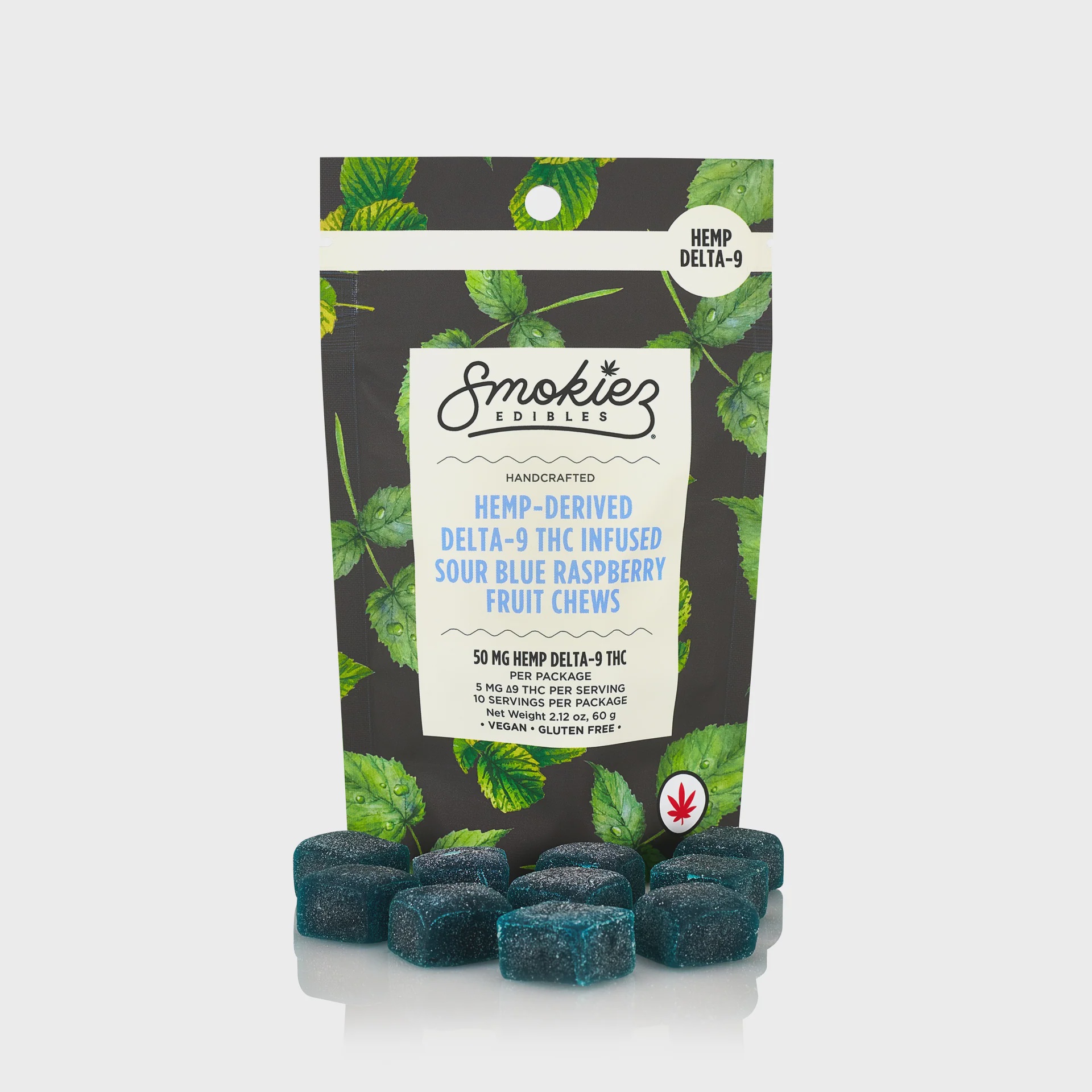 Smokiez 50 MG Gummies (10 Pieces Per Package) / Sour Blue Raspberry 10pk Hemp Delta-9 50MG
